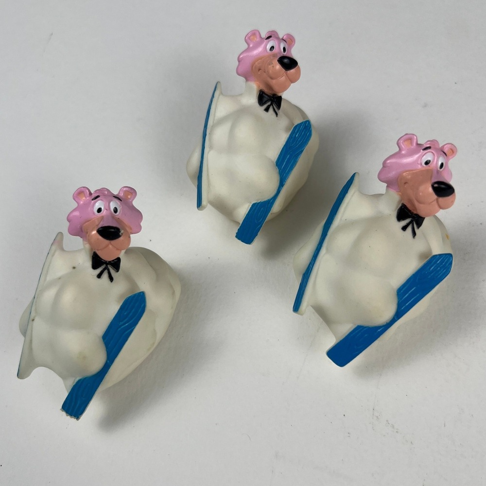 VTG Hanna-Barbera Snagglepuss Wind Up Toy Snow Skis 3pc